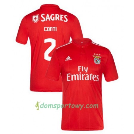 Koszulka Benfica Conti 2 Domowe Koszulki Piłkarskie 2018-2019 Krótki Rękaw